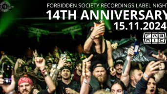 FORBIDDEN SOCIETY RECORDINGS 14th ANNIVERSARY flyer